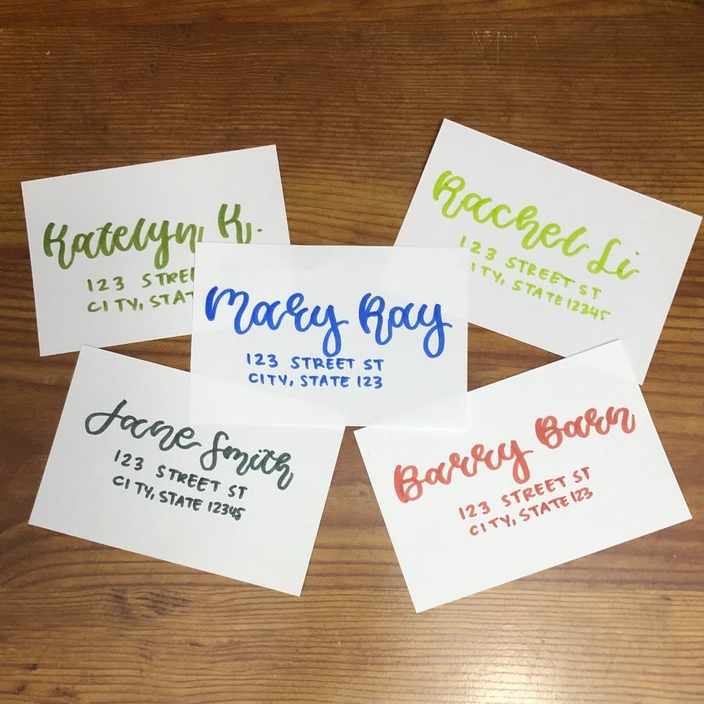 I will address/letter your envelopes for you!